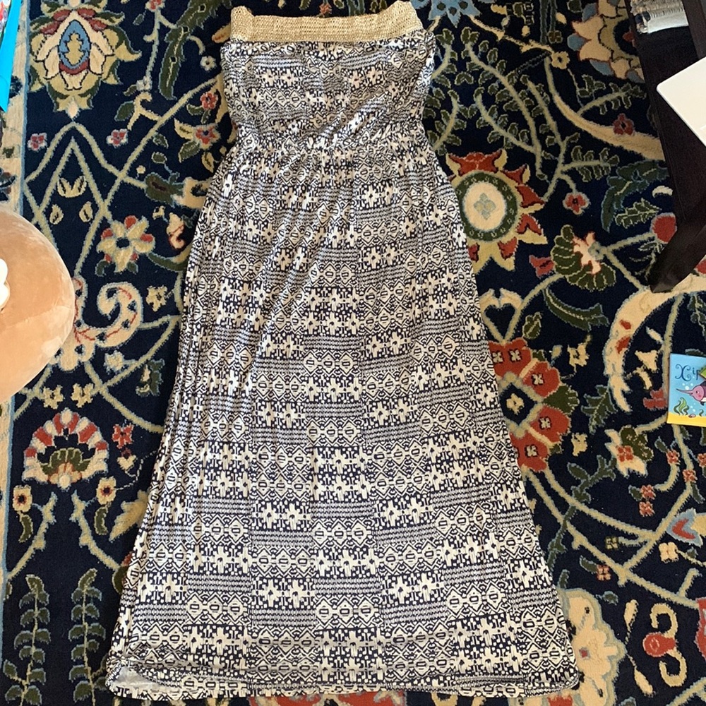 Bobeau Strapless Aztec Print Maxi Dress Beach Summer  🏝️ ☀️ 🏖️